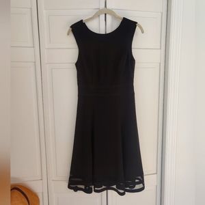 WHBM | Black midi dress w/ sheer detail